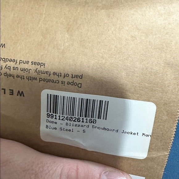 DOPE Blizzard Snowboard Jacket Men Blue Steel NWT SIZE S - Picture 10 of 10